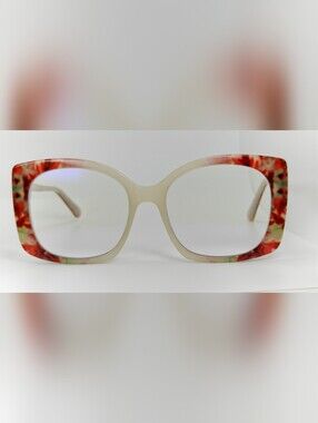 Amaryllis. Red Floral Women's Frame. Large Acetate.